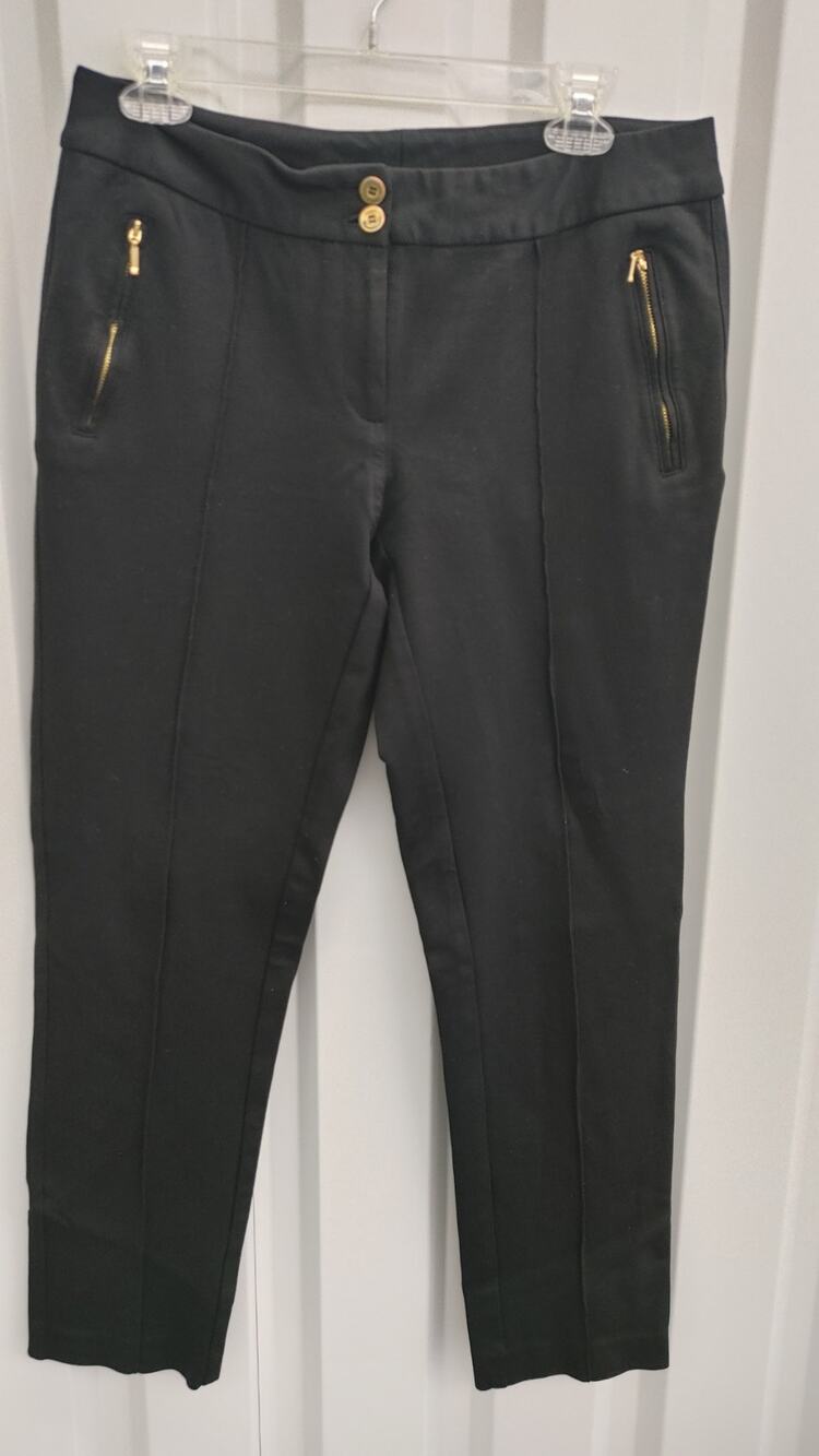 Alfani Pants Gold Zipper Hardware Sz 8 Black